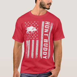 Camiseta Boar Hunt Buddy Estados Unidos Bandera Caza de Hog