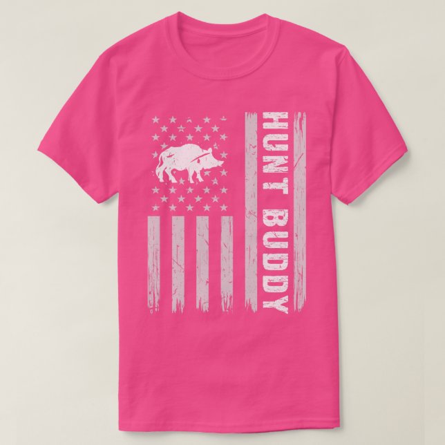 Camiseta Boar Hunt Buddy Estados Unidos Bandera Caza de Hog (Diseño del anverso)