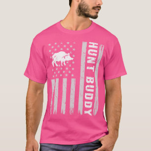 Camiseta Boar Hunt Buddy Estados Unidos Bandera Caza de Hog