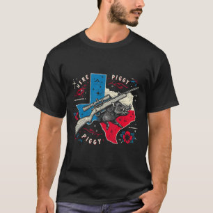 Camiseta Boar Hunter Mens Aquí Piggy Vintage Texas Wild Hog