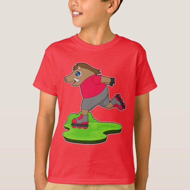 Camiseta Boar Patinaje en línea sobre patines en línea (Anverso)