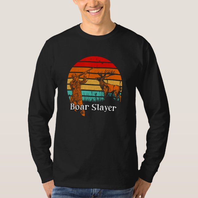 Camiseta Boar Slayer Hunting Wild Pig Hunter Hog Boar  Hobb (Anverso)