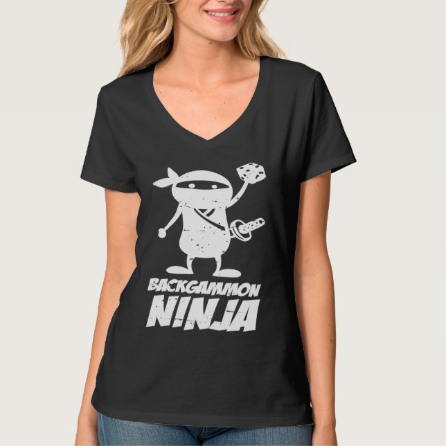 Camiseta Board Game Backgammon Ninja (Anverso)