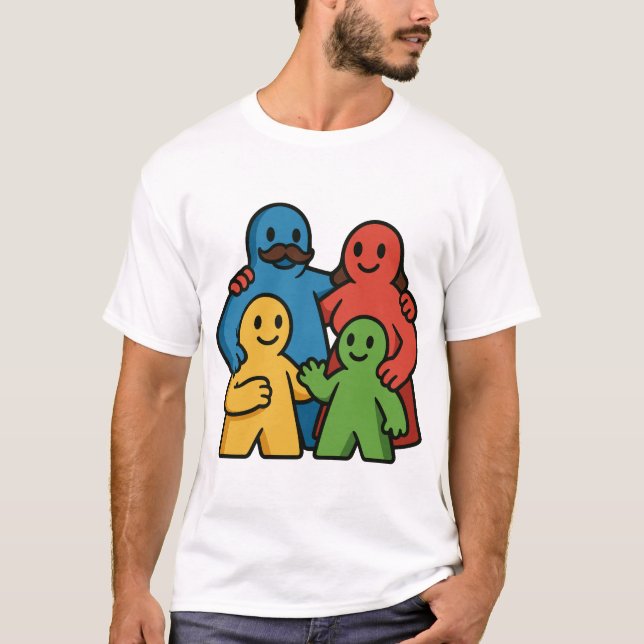 Camiseta Board Game Family Cute Meeples Gaming Night (Anverso)