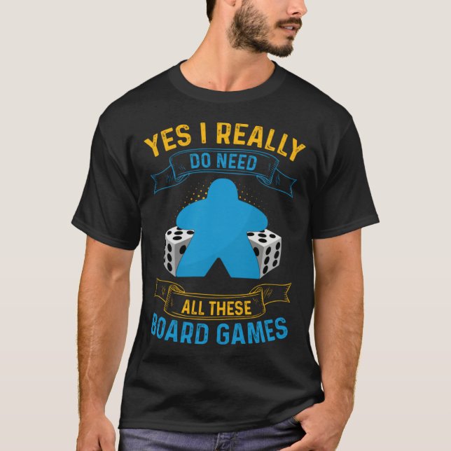 Camiseta Board Games Meeple Dice Geek for Gamers (Anverso)
