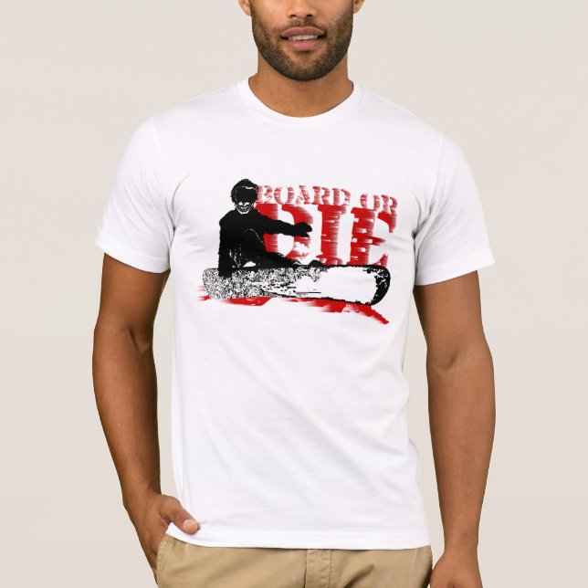 Camiseta BOARD O MORIR esqueleto. viento de ciénaga. negro  (Anverso)