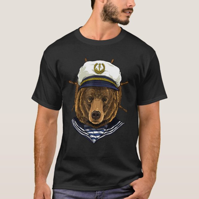 Camiseta Boat Captain Grizzly Bear Sailing Boat  Owners Sai (Anverso)