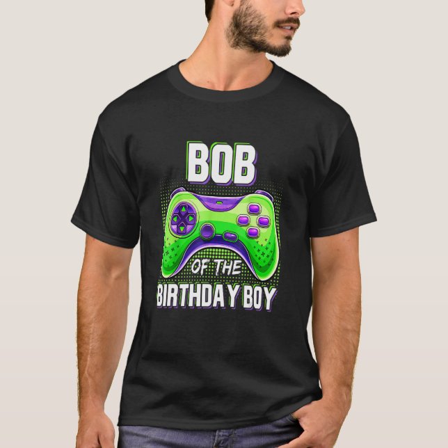 Camiseta Bob del juego de video de la familia Birthday Matc (Anverso)