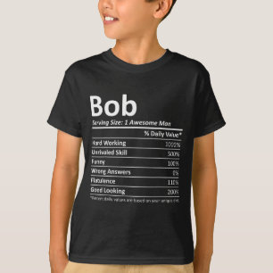 Camiseta Bob Nutrición Cumpleaños Divertido D Nombre Gif 
