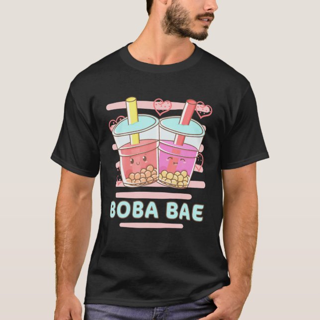 Camiseta Boba BAE Kawaii Té De Burbuja Con Bebidas Boba Cut (Anverso)