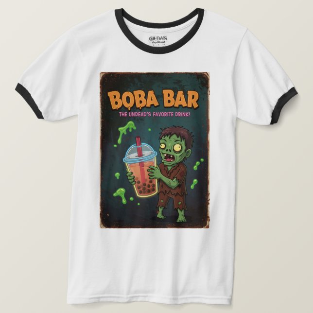 Camiseta Boba Bar – The Undead’s Favorite Drink! T-Shirt (Anverso del diseño)