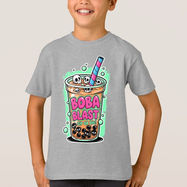 Camiseta Boba Blast – Sip or Die! Kids' (Anverso)