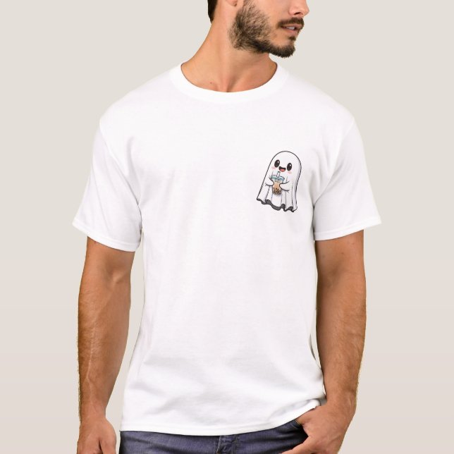 Camiseta Boba Boo: Adorable Ghost with Bubble Tea (Anverso)