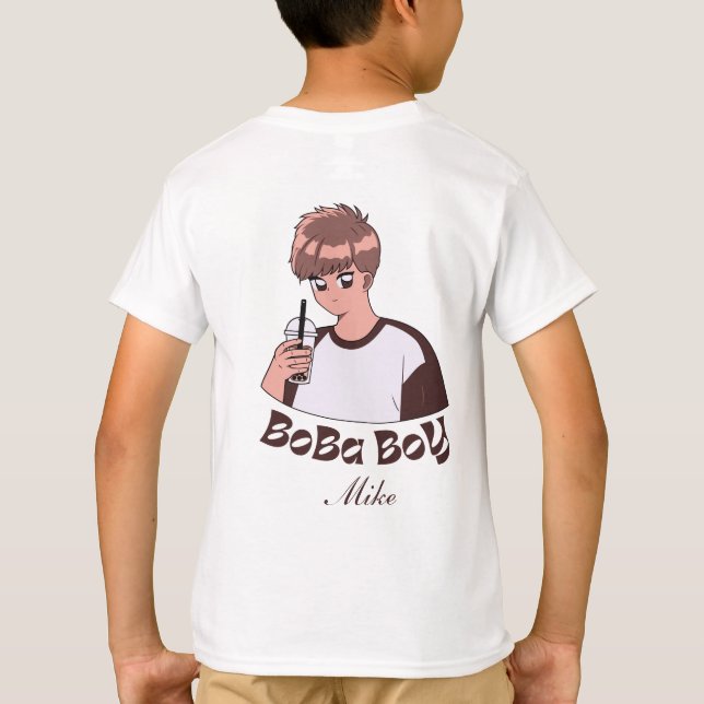 Camiseta Boba Boy, té de burbuja de té boba (Reverso)