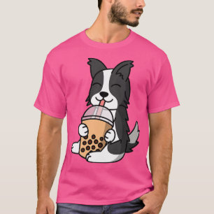 Camiseta Boba Bubble Milk Tea Border Collie Dog Premium