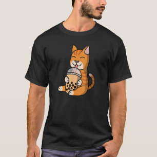 Camiseta Boba Bubble Milk Tea Ginger Cat Mascota