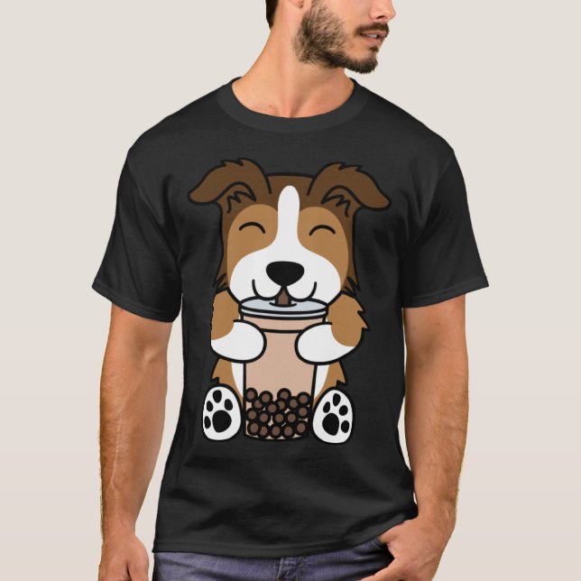 Camiseta Boba Bubble Milk Tea Shetland Sheepdog (Anverso)