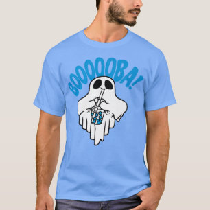 Camiseta Boba Bubble Tea bebiendo Fantasma Funny Booooba Ha