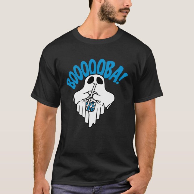 Camiseta Boba Bubble Tea drinking Ghost  Boooooba Cool Hall (Anverso)