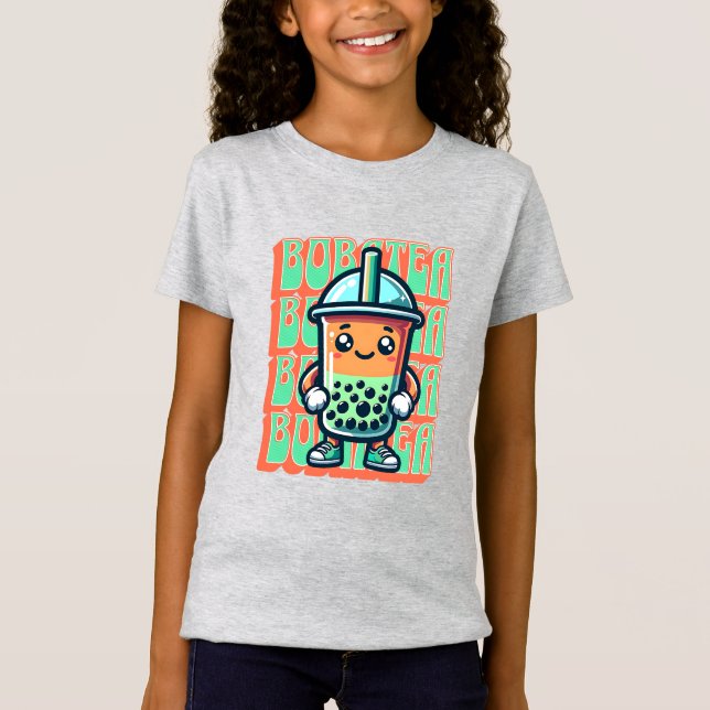 Camiseta Boba Bubble Tea Kawaii Cute Personalizado (Anverso)