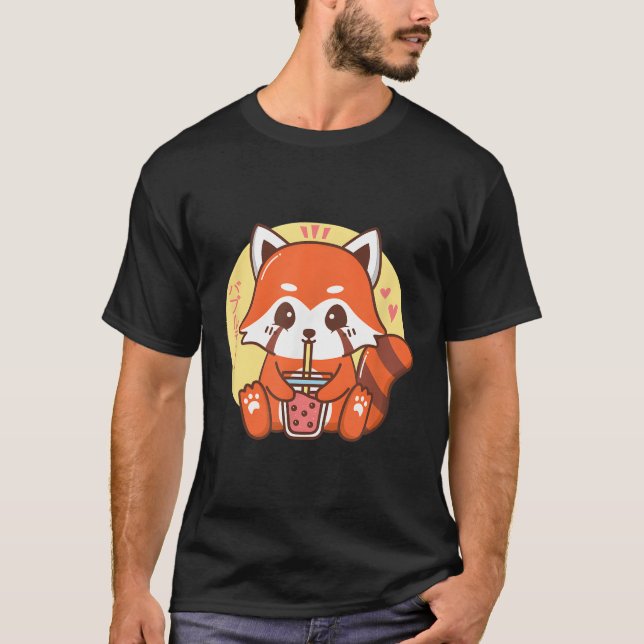 Camiseta Boba Bubble Tea Red Panda (Anverso)