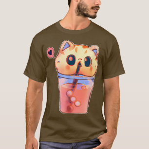 Camiseta Boba Cat Bebe Bubble Tea Anime Neko Kawaii