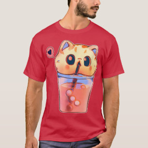 Camiseta Boba Cat Bebe Bubble Tea Anime Neko Kawaii