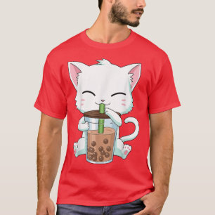 Camiseta Boba Cat Beber Boba Kitten Kawaii Kitt Japonés