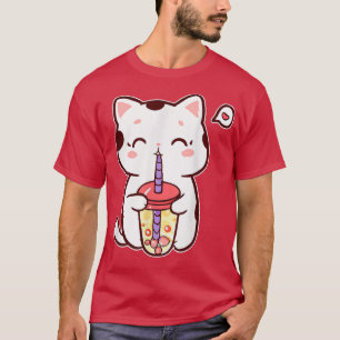 Camiseta Boba Cat Beinking Bubble Tea Anime Neko Kawaii 238