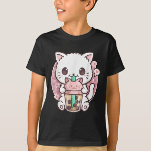 Camiseta Boba Cat Boba Tea Bubble Kawaii Anime Cat Kawa