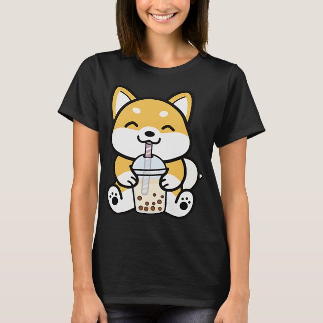 Camiseta Boba Corgi | Té de leche | Corgi Lover (Anverso)