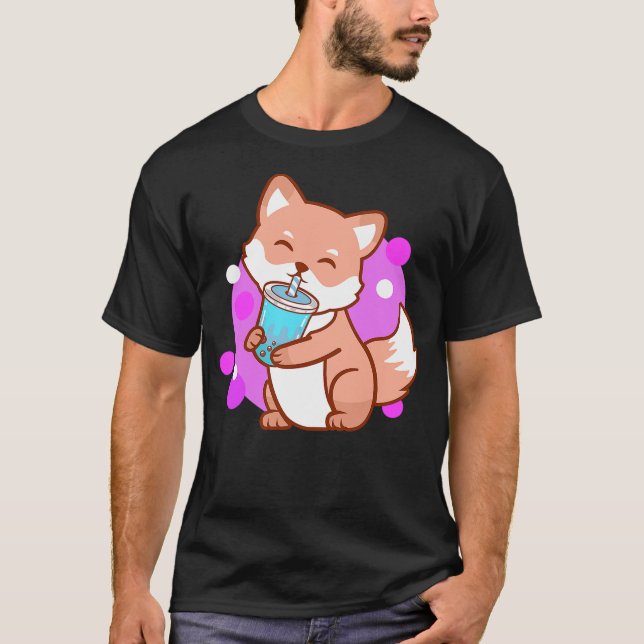 Camiseta Boba Cute Fox Bubble Tea Kawaii Neko Girls Gift (Anverso)