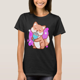 Camiseta Boba Cute Fox Bubble Tea Neko Chicas Regalo
