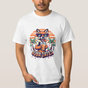 Camiseta Boba Dates Trendy Guay Fox Drinking Boba Tea
