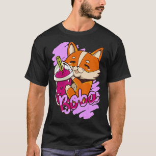 Camiseta boba de animación lindo té