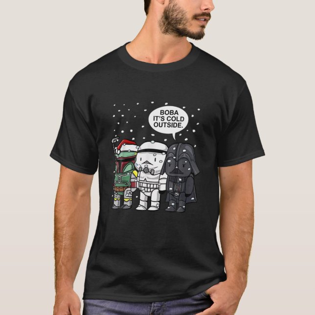 Camiseta Boba Es frío fuera de Navidades Vacuna de Nieve Ga (Anverso)
