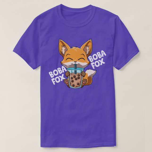 Camiseta Boba Fox Funny Kawaii Bubble Tea  122 (Diseño del anverso)