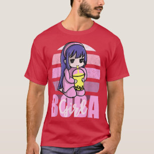 Camiseta Boba Girl Kawaii Anime Retro strawberry Sunset Gir
