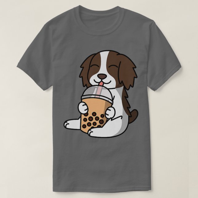 Camiseta Boba Leche de burbujas Té Inglés Springer Spaniel  (Diseño del anverso)