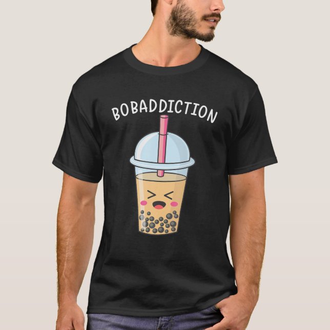 Camiseta Boba Leche Tea Adicción Graciosa Bubble Tea Lover  (Anverso)