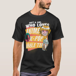 Camiseta Boba Lover  Just A Girl Who Loves Anime Kpop And B