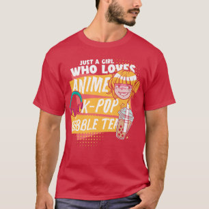 Camiseta Boba Lover Sólo Un Chica Que Ama A Anime Kpop Y B
