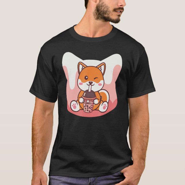 Camiseta Boba Milk and Corgi Dog (Anverso)