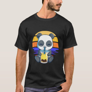 Camiseta Boba Panda Beber de té Kawaii Anime Japane