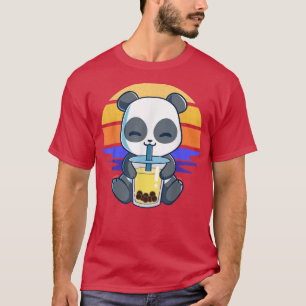 Camiseta Boba Panda Bebiendo Boba Tea Bubble Panda Kawaii J