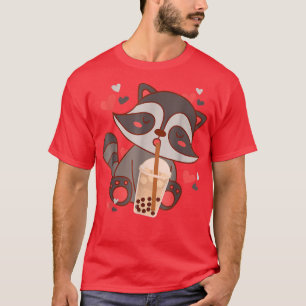 Camiseta Boba Racoon Boba Tea Bubble Tea Kawaii Anime Kawai