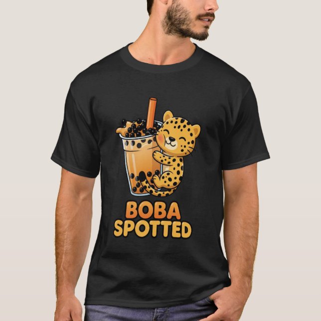 Camiseta Boba Spotted Cute Leopard Cheetah Hugging Bubble M (Anverso)