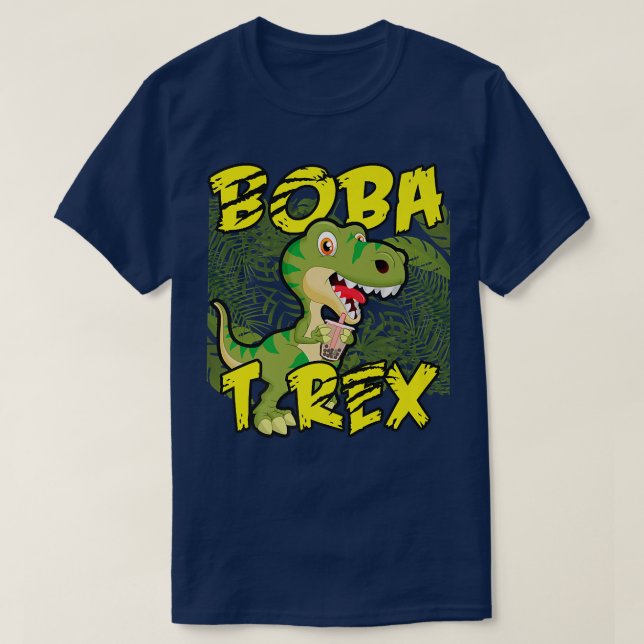 Camiseta Boba T-Rex Funny Bubble Tea Dinosaur  265 (Diseño del anverso)