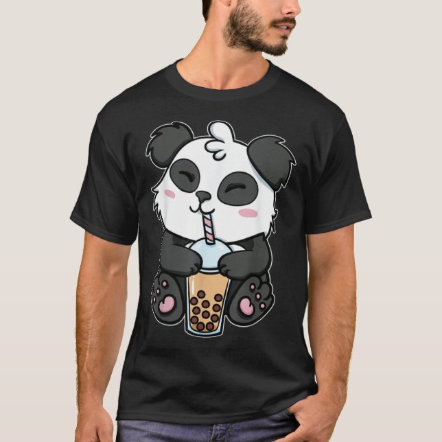 Camiseta Boba Tapioca Pearls Bubble Milk Tea Drink Panda (Anverso)