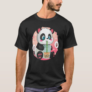 Camiseta Boba Tapioca Perlas Leche Leche Beber Té Panda K